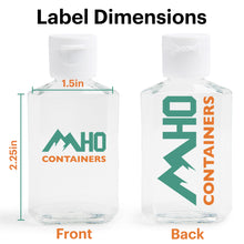 Load image into Gallery viewer, label sizes for empty sanitizer bottles
